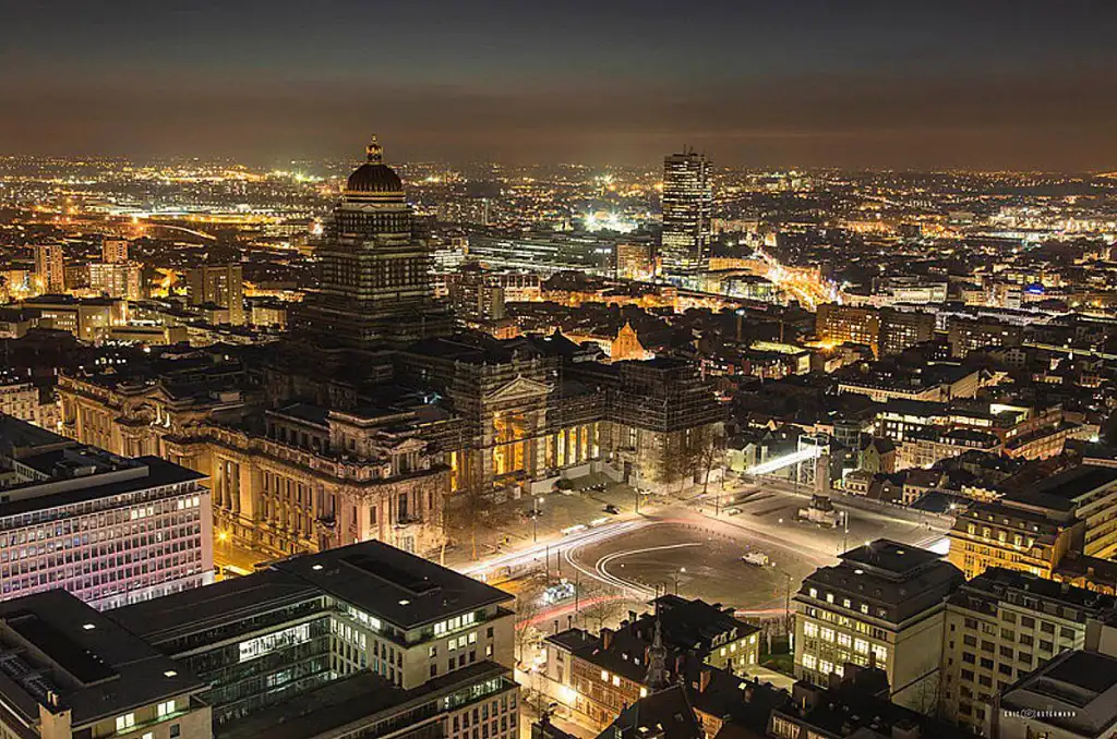 Brussels city at night illustrating centralized contact management for public services